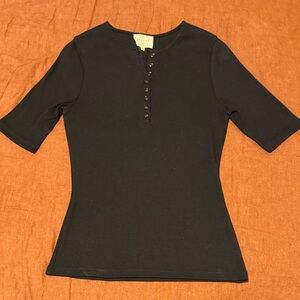 Sezane Black Short Sleeve Women's Tee